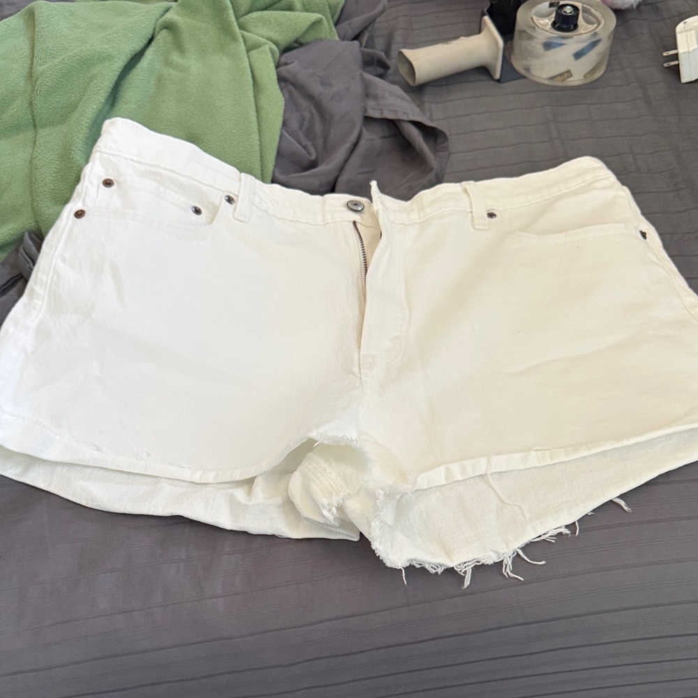 White Denim Women Mom Shorts
